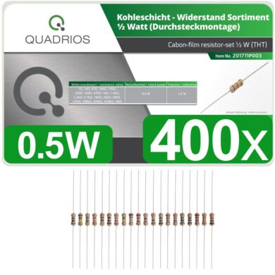 201711P003 Quadrios resistors set 400 pcs 5% 0.5W