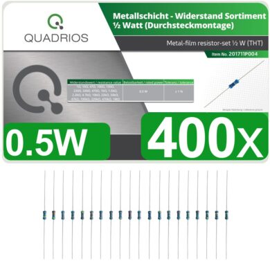 201711P004 Quadrios resistors set 400 pcs 1% 0.5W