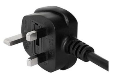 Power cord, UK, Plug Type G on C13-Connector, H05VV-F 3G1.0 mm2, black, 2,5 m