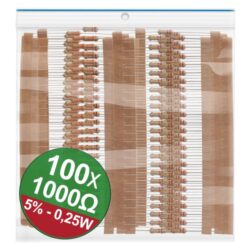 22P069 Resistors set 1000 Ohm 100 pcs, 5%, 0.25W - 22P069 Resistors set 1000 Ohm 100 pcs, 5%, 0.25W
