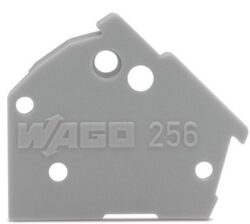 256-300 - 256-300 WAGO koncová bočnice, možnost naklapnutí, tl.1mm, sv.šedá