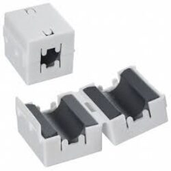 Snap Ferrite: 28A2025-0A0 - Laird: 28A2025-0A0 Ferrite Clamp On Cores CLAMP-ON d=7,05mm;  32,50x18,15 x18,90mm (Impedance 25Mhz-130 Ohm; 100Mhz-320 Ohm; 300MHz-510 Ohm) SPQ:240pcs - white