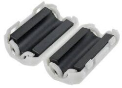 Snap Ferrite: 28A2738-0A0 - Laird: 28A2738-0A0 Ferrite Clamp On Cores CLAMP-ON d=9mm; 35,10x19,70x18,00mm (Impedance 25Mhz-106 Ohm; 100Mhz-233 Ohm; 300MHz-366 Ohm) SPQ:350pcs - white