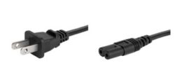 Power cord: SCHURTER 6010.5274 - Power cord: SCHURTER 6010.5274 Power cord, North America, Plug Type A on C7-Connector, SPT-2 2x18AWG, black, 2 m