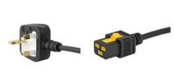 Power cord: SCHURTER 6051.2048 - power cord: SCHURTER 6051.2048 Power cord, UK, Plug Type G on C19-Connector, H05VV-F 3G1.5 mm2, black, 2 m
