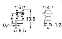 61-1207-11/0030 - 61-1207-11/0030 Einzelklammer, 5 x 20 mm, offen, Leiterplattenanschluss