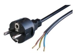Connecting cable: FELLER VIIG-H05VVF3G075-G30+0492/2,00M SW9005 - Anschlusskabel: FELLER VIIG-H05VVF3G075-G30+0492/2,00M SW9005 Anschlusskabel, Europa, Stecker Typ E + F auf offenes Ende, H05VV-F 3G0,75 mm2, schwarz, 2 m