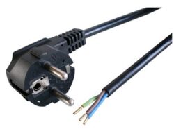 Connecting cable: FELLER VII-H05VVF3G075-G30+0492/2,00M SW9005 - Anschlussleitung: FELLER VII-H05VVF3G075-G30+0492/2,00M SW9005 Anschlussleitung, Europa, Stecker Typ E + F auf offenes Ende, H05VV-F 3G0,75 mm2, schwarz, 2 m