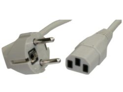 Power cord: FELLER VII-H05VVF3G075-C13/2,00M GR7032 - Netzkabel: FELLER VII-H05VVF3G075-C13/2,00M GR7032 Netzkabel, Europa, Steckertyp E + F auf C13-Stecker, H05VV-F 3G0,75 mm2, grau, 2 m