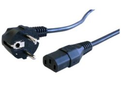 Power cord: FELLER VII-H05VVF3G075-C13/2,00M SW9005 - Netzkabel: FELLER VII-H05VVF3G075-C13/2,00M SW9005 Netzkabel, Europa, Steckertyp E + F auf C13-Stecker, H05VV-F 3G0,75 mm2, schwarz, 2 m