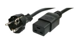 Power cord: FELLER VIIG-H05VVF3G150-C19/3,00M SW9005 - Napjec kabel: FELLER VIIG-H05VVF3G150-C19/3,00M SW9005 Napjec kabel, Evropa, konektor typu E + F na konektoru C19, H05VV-F 3G1,5 mm2, ern, 3 m