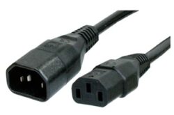 Extension cable: FELLER C14G-HARSJT3X17(1,0)AWG-C13/2,00M SW9005 - Verlngerungskabel: FELLER C14G-HARSJT3X17(1,0)AWG-C13/2,00M SW9005 Verlngerungskabel, International, C14-Stecker auf C13-Stecker, HARSJT 3x17AWG, schwarz, 2 m 
