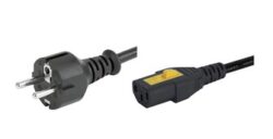 Power cord: SCHURTER 6051.2003 - Napjec kabel: SCHURTER 6051.2003 Napjec kabel, Evropa, konektor typu E + F na konektoru C13, H05VV-F 3G1,0 mm2, ern, 2 m