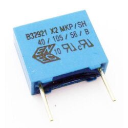 Kondensator: B32921C3104M289 - TDK EPCOS: Kondensator: MKP 0,1uF/305VAC/20% RM: 10mm; 6mmx12mmx13mm
