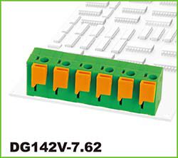 Leiterplatten-Federkraftklemme: DG142V-7.62-05P-14-00AH - Degson: DG142V-7.62-05P-14-00AH Leiterplatten-Federkraftklemme Raster 7,62mm; 05 Polig, 15A/450VDC, H=14,10mm, B=13,20mm