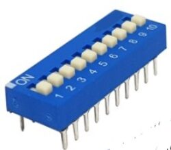DIP switch DS1040-10-B-N - Schmid-M: DIP switch DS1040-10-B-N Number of poles: 10; ON OFF; 0.025A / 24VDC; Pos.: 10 ~ EDS110SZ ~ Grayhill 76SB10T ~ C&K BD10 ~ CTS 206-10ES ~ CUI Devices DS01-254-S-10BE