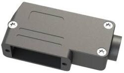 D-SUB Backsheel: DSPK9-SL-BULK/100 - OSSI: Polycarbonate D-SUB Backsheel: DSPK9-SL-BULK/100 right angle for 9Pin Panel Plastic Cable: 3-13mm  Black