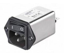 FN9266-10-06 - Shaffner FN9266-10-06 IEC Vstupn filtr C14, 50 a 400 Hz, 10 A, 250 VAC, 1,15 mH, faston plug 6,3 mm