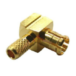 Coaxial Connector: MCX75-1101-TGG - Schmid-M: RF Connector MCX 75 Ohm R/A Plug Crimp for RG 179