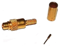 Coaxial Connector: MMCX-1101-TGG - Schmid-M: RF Connector MMCX Straight Plug Crimp for RG 178, 196; Huber+Suhner 11 MMCX-50-1-1/111OE 22645298; Huber+Suhner 11 MMCX-50-1-1/111OE 22645298; Huber+Suhner 11 MMCX-50-1-1/111OH 22651666 ~ Molex 73415-0971