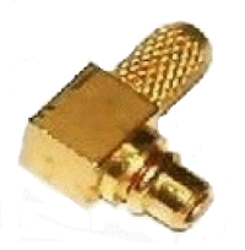 Coaxial Connector: MMCX-1109-TGG - Schmid-M: RF Connector MMCX R/A Plug Crimp for RG 58, 141A/U, 58A/U