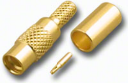 Coaxial Connector: MMCX-1204-TGG - Schmid-M: RF Connector MMCX Straight Jack Crimp for RG 174, 188, 316; Huber+Suhner 21 MMCX-50-1-1/111OE 22645288; Huber+Suhner 21 MMCX-50-1-2/111OE 22645289