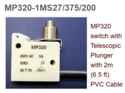 Mikroschalter: MP320-1MS27/375/200PVC - Microprecision: Mikroschalter MP320 Lever 1MS27 Cable PVC 2m