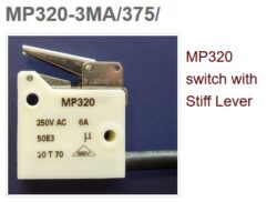 Mikroschalter: MP320-3MA/375/500PTFE - Microprecision: Mikroschalter MP320 170C LEVER 5MA CABLE PTFE 5,0m