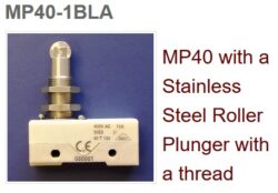 Mikrospínač: MP40-1BL - Microprecision: Mikrospna MP40 s nerezovm vlcovm Roller se zvitem