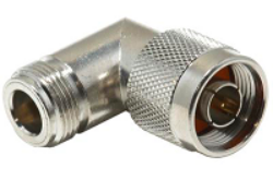 RF Coaxial Adapter: N-606-TGN - Schmid-M: RF Connector N Right Angle Adapter Jack-Plug  ~ Rosenberger 53S201-K00 N5 ~ Huber Suhner 53_N-50-04/133_NE 22651447~ Amphenom 82-213-RFX