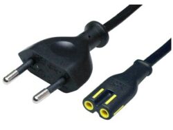 Power cord: VOLEX NEUSA7SW05B - Power cord: VOLEX NEUSA7SW05B Power cord, Europe, Plug Type C on C7-Connector, H03VVH2-F 2x0.75 mm2, black, 0,5 m