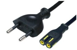 Power cord: VOLEX NEUSA7SW10B - Power cord: VOLEX NEUSA7SW10B Power cord, Europe, Plug Type C on C7-Connector, H03VVH2-F 2x0.75 mm2, black, 1 m
