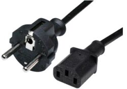 Power cord: VOLEX NEUSD3SW05B - Netzkabel: VOLEX NEUSD3SW05B Europa, Stecker Typ E + F auf C13-Stecker, H05VV-F 3G0,75 mm2, schwarz, 0,5 m