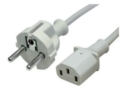Power cord: VOLEX NEUSD3SW10G - Power cord: VOLEX NEUSD3SW10G Power cord, Europe, Plug Type E + F on C13-Connector, H05VV-F 3G0.75 mm2, gray, 1 m