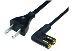 Power cord: VOLEX NUSSB7RX20B - Power cord: VOLEX NUSSB7RX20B Power cord, North America, Plug Type A on C7-Connector, SPT-2 2x18AWG, black, 2 m
