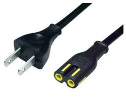 Power cord: VOLEX NUSSB7SX10B - Power cord: VOLEX NUSSB7SX10B Power cord, North America, Plug Type A on C7-Connector, SPT-2 2x18AWG, black, 1 m