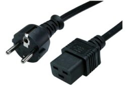 Power cord: VOLEX SEUSD9SZ20B - Netzkabel: VOLEX SEUSD9SZ20B Netzkabel, Europa, Steckertyp E + F auf C19-Stecker, H05VV-F 3G1,5 mm2, schwarz, 2 m