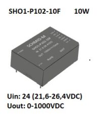 SHO1-P102-10F Hight Voltage DC/DC converter - Schmid-M SHO1-P102-10F Hight Voltage DC/DC converter, 10W, Uin: 24VDC (21,6~26,4) , Uout: 1000VDC, DIP