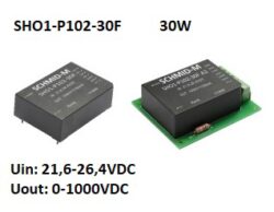 SHO1-P102-30F Hight Voltage DC/DC converter - Schmid-M SHO1-P102-30F Hight Voltage DC/DC converter, 30W, Uin: 24VDC (21,6~26,4) , Uout: 1000VDC, DIP