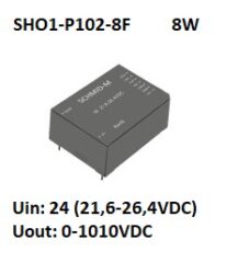 SHO1-P102-8F Hight Voltage DC/DC converter - Schmid-M SHO1-P102-8F Hight Voltage DC/DC converter, 8W, Uin: 24VDC (21,6~26,4) , Uout: 1010VDC, DIP