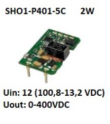 SHO1-P401-5C Hight Voltage DC/DC converter - Schmid-M SHO1-P401-5C Hight Voltage DC/DC converter, 2W, Uin: 12VDC (10,8~13,2) , Uout: 400VDC, DIP