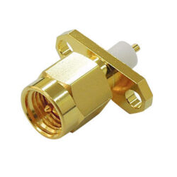 Coaxial Connector: SMA-3107-TGN - Schmid-M: SMA-3107-TGN RF Connector SMA 2 Holes Flange Plug/Male  Extended PTFE-8,4 mm ~ Rosenberger 32S422-500S5 ~ Radiall R125444000