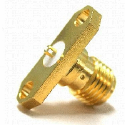Coaxial Connector: SMA-3222-TGG - Schmid-M: RF Connector SMA 2 Holes Flange Jack Receptacle (slotted contact)