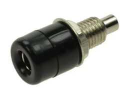 Connector TSI-4/0 , black - Konektor TSI-4/0 , černá  Banana zásuvka; 4 mm; Černá; pájené; 22 m; 24A; 60V; poniklovaná mosaz; RoHS
