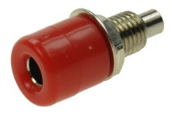 Connector TSI-4/2 , red - Stecker TSI-4/2 , rote Bananenbuchse; 4mm; rot; geltet; 22 m; 24A; 60V; vernickeltes Messing; RoHS