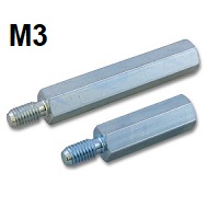 Metal Hexagonal Spacers with 1 Ex/1 In Thread M3
