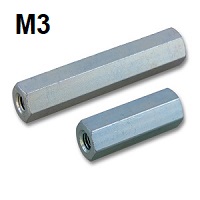 Distann sloupky kovov estihrann s 2x vnitnm zvitem M3