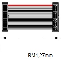 Flachkabel RM 1,27mm mit Steckern